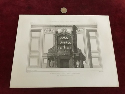 Gravure ancienne architecte - ancienne,