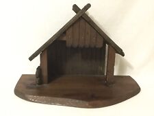 vintage table top Wood Nativity Manger Stable Handmade