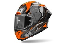 Casque Intégral de Sécurité Cross Moto Quad Airoh GP800 Must Orange Gris