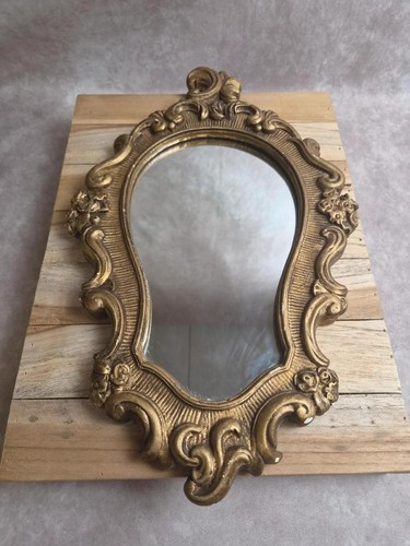 Miroir ancien doré stuc - ancien,