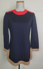 Vtg 1960s-1970s Louis Feraud Arkins Mod Wool Colorblock Tunic Top Mini Dress 12