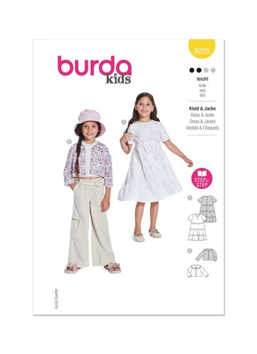 Burda kids 9225 robe - kids, veste