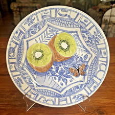 Gien France Oiseau Bleu Plate Salad Dessert 8.5” Kiwi Farmhouse Cottage MINT