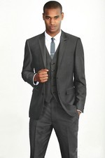 Costume De Mariage Pour Hommes Gris Foncé Designer (Veste + Gilet + Pantalon)