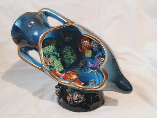 Lampe amphore bleue vallauris - amphore,