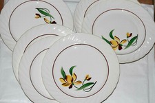 Lot 6 assiettes plates peintes