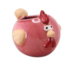 Pink Ceramic Mini Chicken Pot Cover 7cm