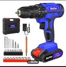 Cordless Drill Driver Kit 21V Electric Drill Screwdriver Combi Set25+1 Clutch, 4