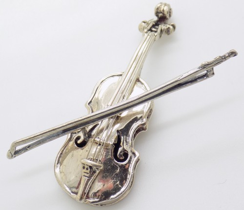 Violon avec archet - archet, argent