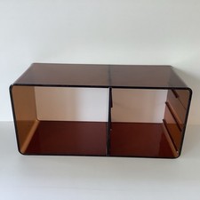1970s Vintage Michel Dumas Style Orange Smoked Plexi Storage Module
