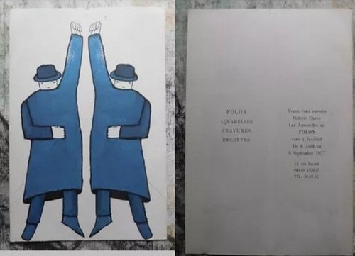 Lithographie folon 1977 chave - folon, chave.
