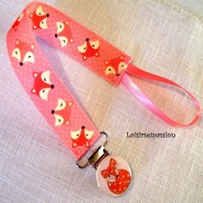 ATTACHE TÉTINE, SUCETTE, Tête Petit Renard, ton orangé, Garçon Fille - AT25