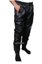Pantalon de survêtement de jogging en cuir pour hommes 100 % cuir véritable...