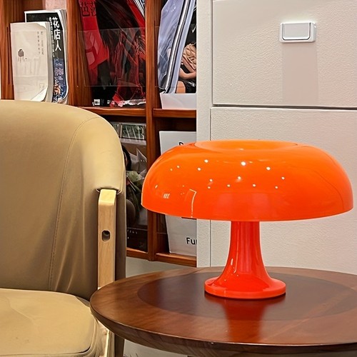 Vintage orange mushroom lamp - orange,