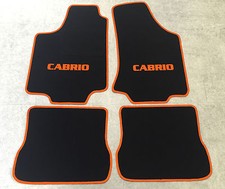 Tapis De Sol Pour VW Golf 3 Cabriolet 1993-98 4 Pièces Noir Orange Neuf