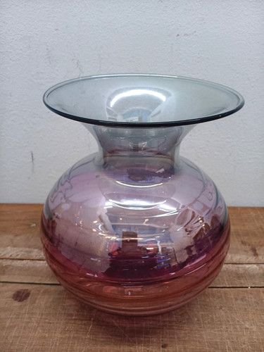 Vieux pot verre bordeaux - pot,