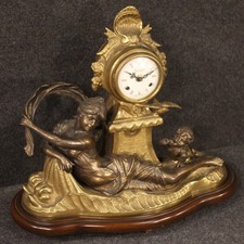Horloge de bureau meuble objet style ancien français en bronze doré salon 900