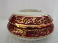 Coffret  bijoux bonbonnière en porcelaine de Limoges Lazeyras décor Watteau