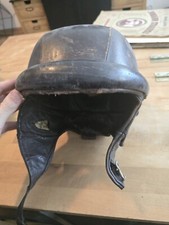 ANCIEN CASQUE VINTAGE MOTO CUIR