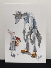 dessin original anime Beastar / Lapin / Loup / Rabbit / Wolf