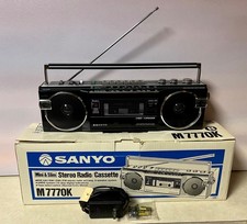 Vintage Sanyo Radio Cassette Recorder Model M7770K 1984