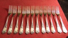 Deetjen Silver Metal Entremet Fork Set of 12 Louis XV Floral Decor