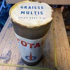 Bidon pot A graisse Total De 5 Kilos Ancien Déco Garage Publicitaire Pub Outil