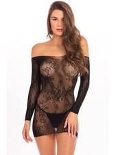 Mini robe noir manche longue