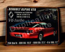 plaque métal vintage Renault Alpine V6 turbo