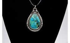 pendentif argent turquoise
