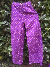 Vintage 1970 : pantalon femme patte d'elephant violet/orange