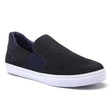 MATISSE HOMME Claude Leather Men's 8, 9 Slip-on Loafers Shoes Navy Blue Suede