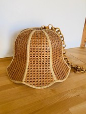 Vintage 1980s Suspension - Natural Rattan Cane, Metal Frame