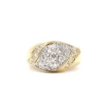 Bague en or jaune 18 carats 750 bijoux brillants 0,67 ct diamant VS I...