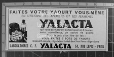 YALACTA YAOURTIERE YAOURTS   publicité advert 1950