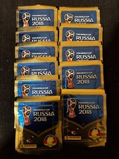 PANINI 10 POCHETTES PACKETS WORLD CUP RUSSIA 2018 BLACK BACKSIDE SEALED