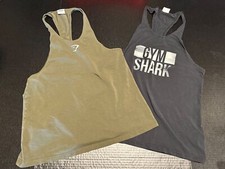 Gym Shark Muscule Cut Bodybuilding Tank Tops Workout Fitness T-Shirts L Women’s