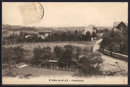 Cpa étang ville vue - Étang-la-ville,,