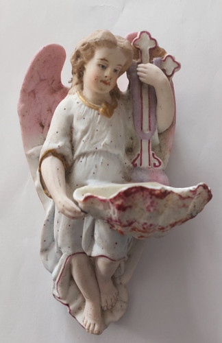Benitier ange porcelaine - ange,