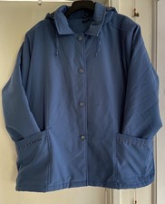 Damart Ladies Airforce Blue Lightly Padded Casual Coat with Hood Size UK 26