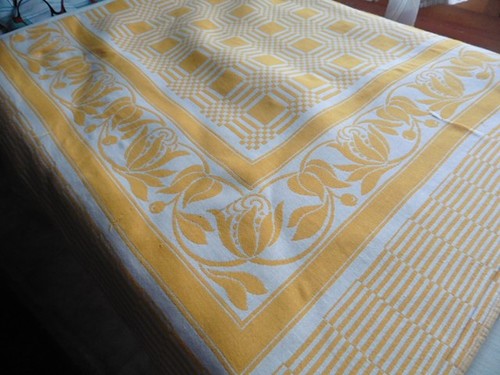 Ancienne nappe damasse - nappe, epais