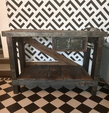 Vintage Wooden Work Bench with