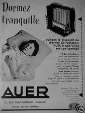 ADVERTISEMENT 1956 AUER GAS RADIATOR WATCHES OVER YOUR SLEEP - ADVERTISING 