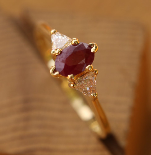 Bague rubis diamants or - bague, &