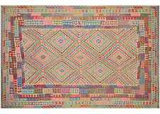 Afghan Maimana Kelim Tapis 300x500 Tissé à la Main Coloré Géométrique Fait