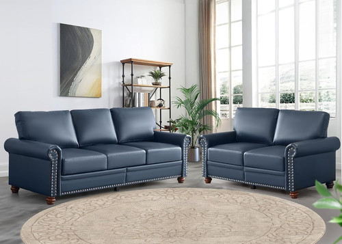 Piece faux leather sofa - 2,