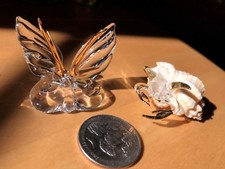 Miniature Crystal Crab and Butterfly Figurines Maker Unknown