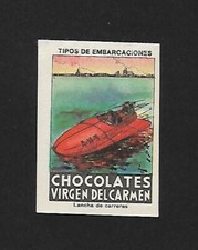 Poster Stamp Werbevignette Chocolate Virgen del Carmen the Speedboat (1930s)