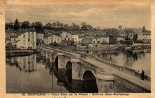 Old postcard 16 - Confolens (Charente). 51. Old Bridge over the Vienna. Quartier Barthélemy