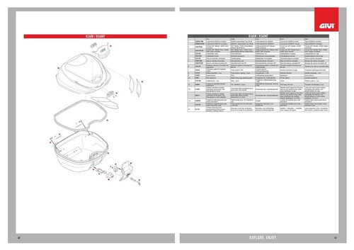 Couvercle top case givi - de,